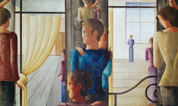 Zwölfergruppe m.Interieur von Oskar Schlemmer