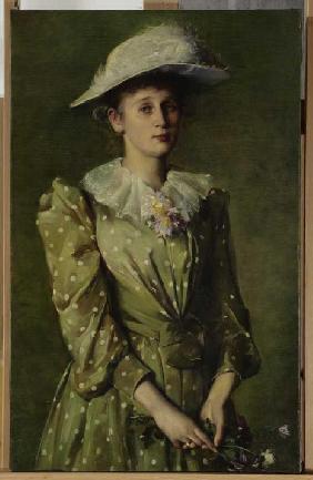 Bildnis Helene Roederstein (Schwester der Malerin) Um 1880-90