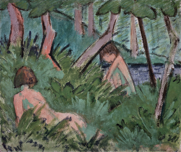 Zwei Mädchen im Walde von Otto Mueller