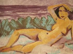 Reclining Nude, c.1914 (oil on canvas) (see 178118 for recto) 15th