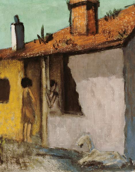 Zigeunerhütte mit Ziege von Otto Mueller