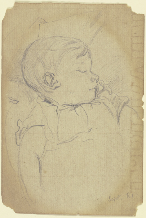 Bildnis des Victor Scholderer als Kleinkind, schlafend von Otto Scholderer