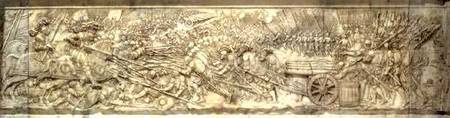 The Battle of Marignano in 1515, from the tomb of Francois I and Claude of France, Duchess of Britta von P Bontemps