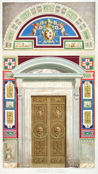 Doorway to the Raphael Loggia at the Vatican, from 'Delle Loggie di Rafaele nel Vaticano', engraved published