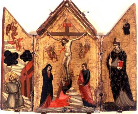 Crucifixion Triptych with St. Francis Receiving the Stigmata and St. Benedict von Pacino  di Buonaguida