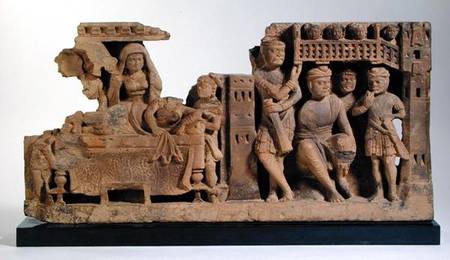 Relief panel depicting the Dream of Queen Maya, Gandhara Region von Pakistani School