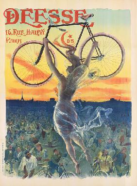 French Art Nouveau Poster for Deesse Bicycles c.1898