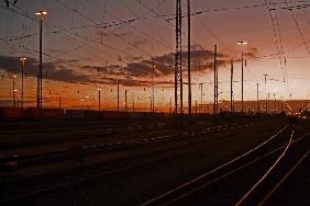 abends am Güterbahnhof