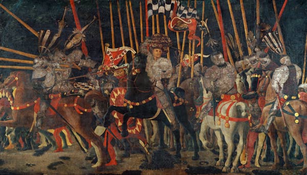 Die Schlacht von San Romano. von Paolo Uccello