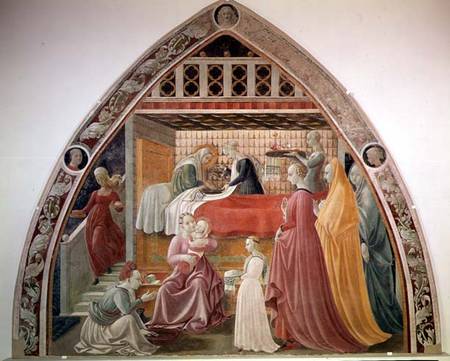 The Birth of the Virgin, from the cycle of the Lives of the Virgin and St. Stephen from the Cappella von Paolo Uccello