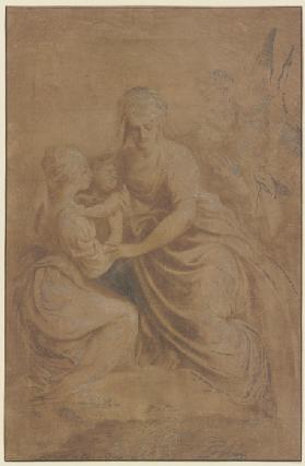 Maria mit dem Jesuskind und der Heiligen Margareta, dahinter die Heiligen Petronius und Hieronymus, 