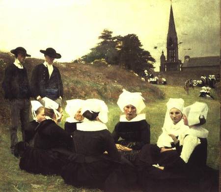 Breton Women Sitting at a Pardon von Pascal A.J. Dagnan-Bouveret