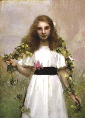 Portrait of a Young Girl with Flowers