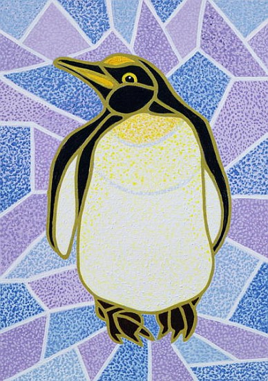 Penguin on Stained Glass von Pat  Scott