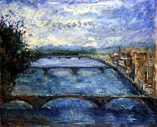 Bridges Over the Arno, 1995 (oil on canvas)  von Patricia  Espir