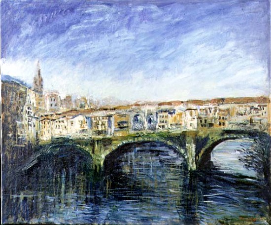 The Ponte Vecchio, Florence, 1995 (oil on canvas)  von Patricia  Espir