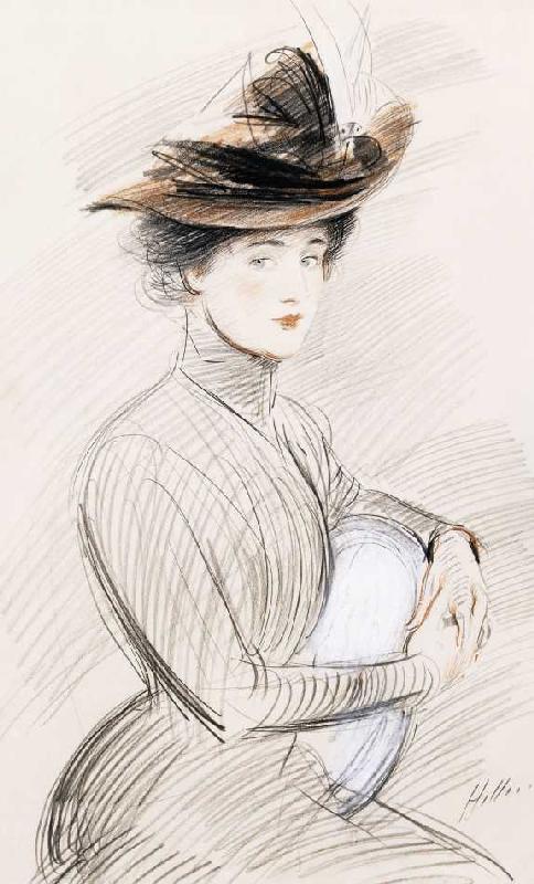 Bildnis einer eleganten Dame. von Paul César François Helleu