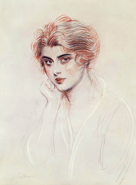 The Artist''s Daughter (coloured pencil on paper) von Paul Cesar Helleu