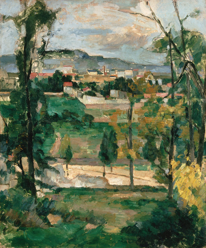 Dorflandschaft in der Ile de France von Paul Cézanne