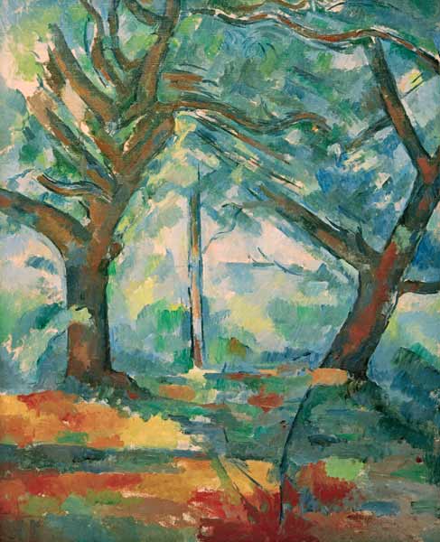 Große Bäume von Paul Cézanne