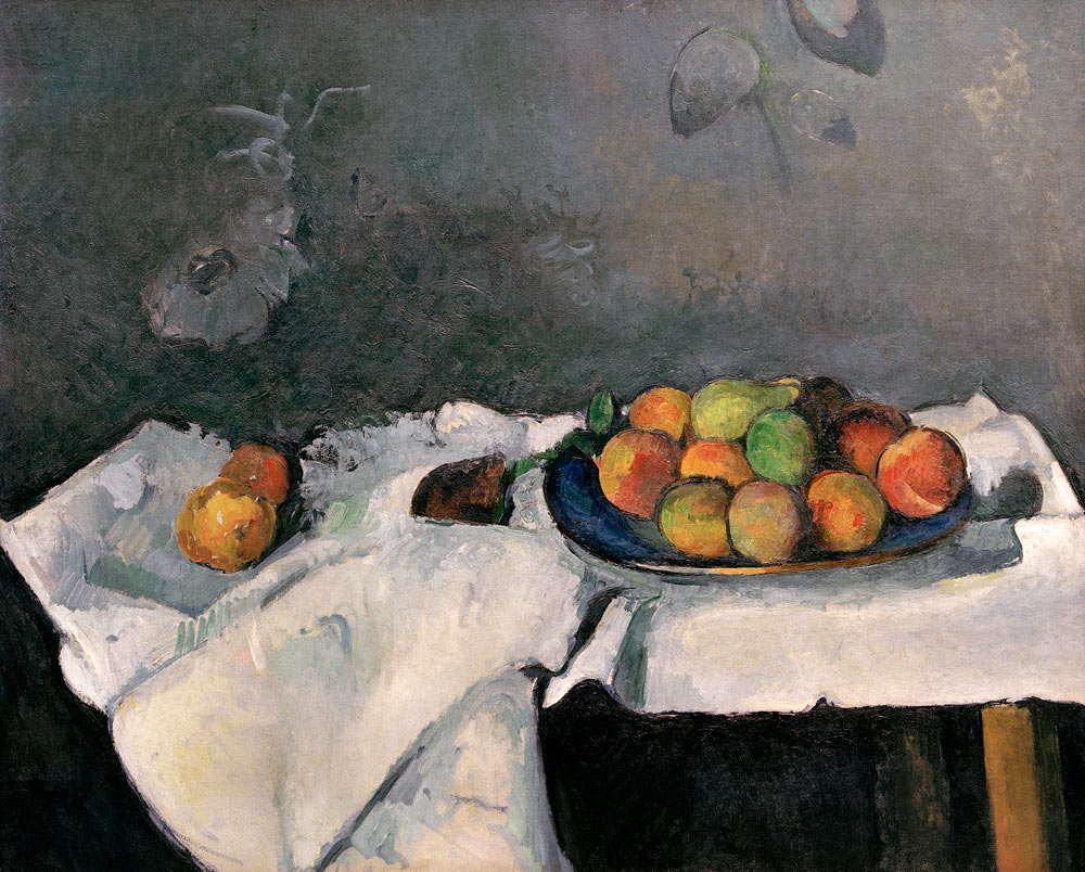 Teller mit Pfirsichen von Paul Cézanne
