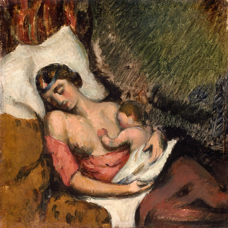 Frau, ihr Kind stillend von Paul Cézanne
