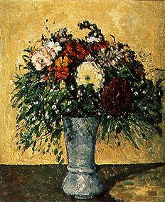 Blumenstrauß in blauer Vase von Paul Cézanne