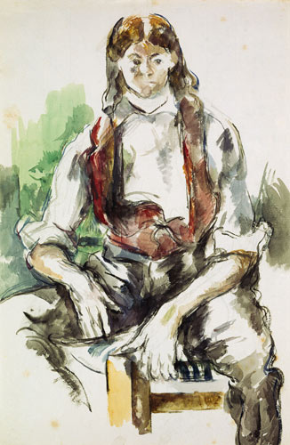 Knabe mit roter Weste von Paul Cézanne