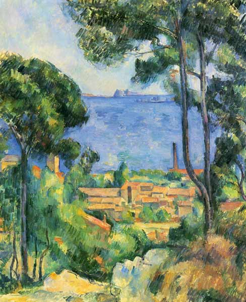 Blick auf L'Estaque und das Chateaux d'If (Das Meer bei L'Estaque) von Paul Cézanne