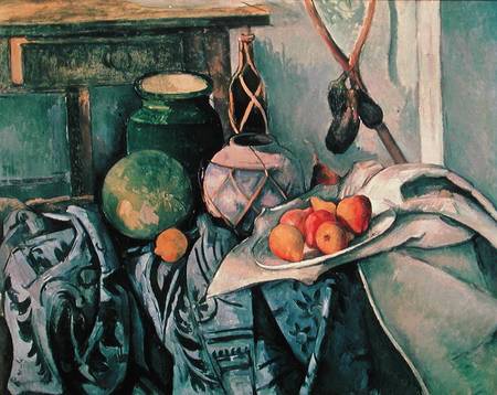 Still Life with Pitcher and Aubergines von Paul Cézanne