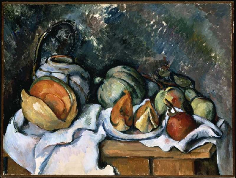 Stillleben mit Früchten und Ingwerkrug von Paul Cézanne