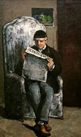 Der Vater des Künstlers beim Zeitunglesen 1866