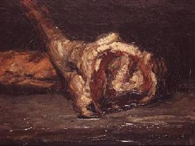 Still Life of a Leg of Mutton and Bread 1865