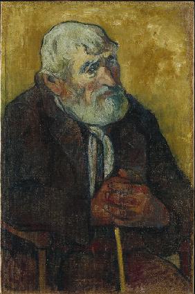 Alter Mann mit Stock 1888
