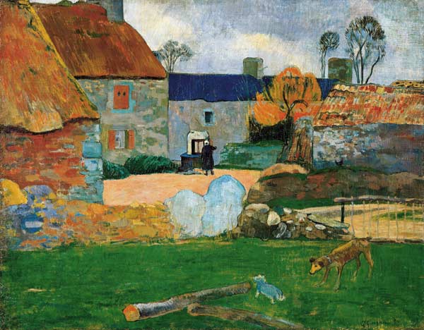 Das blaue Dach oder das Bauernhaus in Pouldu von Paul Gauguin