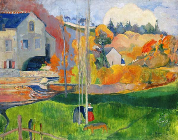 Landschaft in der Bretagne. Die David-Mühle von Paul Gauguin