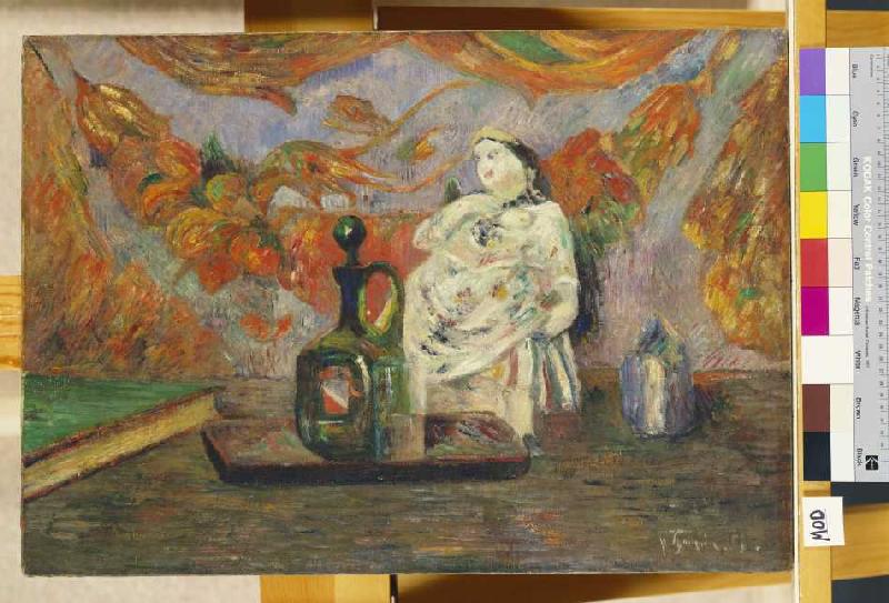Stillleben mit Keramikfigur. von Paul Gauguin