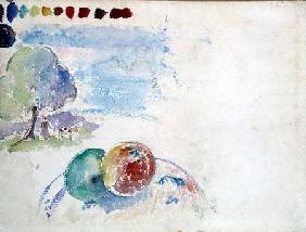 Study of Fruits and a Landscape 1892  on