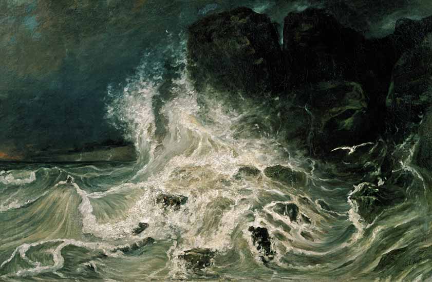 Stürmisches Meer bei Granville von Paul Huet