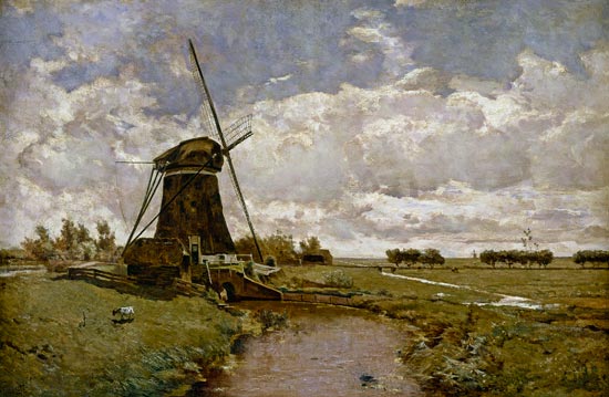 Windmill at Leidschendam von Paul Joseph Constantin Gabriel