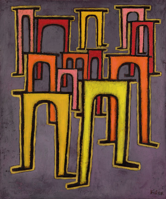 Revolution des Viadukts, 1937. von Paul Klee