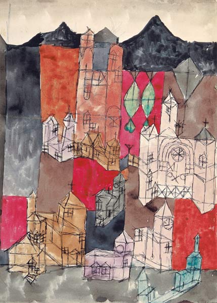 Stadt der Kirchen (Kirchen am Berg) von Paul Klee