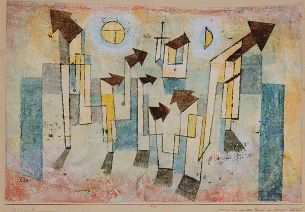 Wandbild aus dem Tempel der Sehnsucht dorthin von Paul Klee