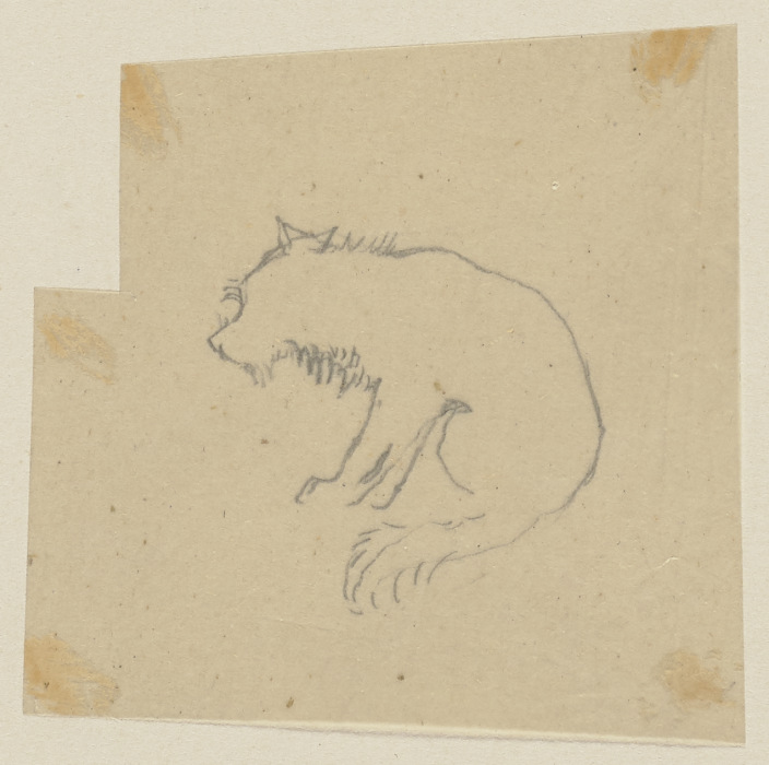 Der Hund des Mondes, sitzend und mit hängendem Kopf, nach links von Paul Konewka