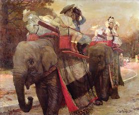 Die Elefanten im Akklimatisationsgarten, 1901 1901