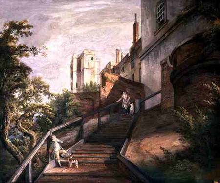 Part of the Hundred Steps and Winchester Tower, Windsor Castle von Paul Sandby