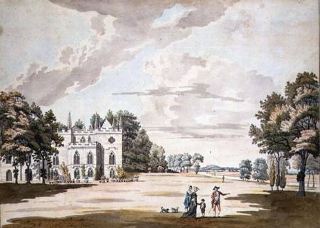 The South Front of Strawberry Hill (w/c, pen & von Paul Sandby