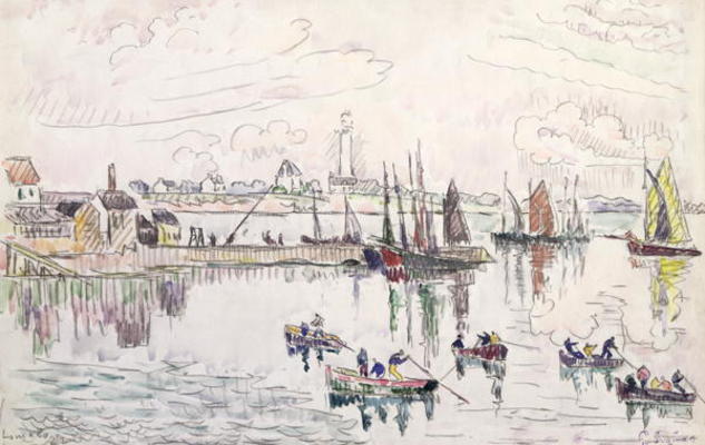 The Port of Lomalo, Brittany, 1922 (w/c & pencil on paper) von Paul Signac
