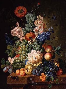 Fruit and Flowers on a Marble Table 1794