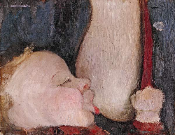 Säugling an der Brust Um 1904